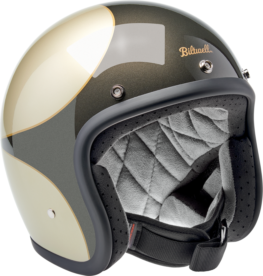 Biltwell Bonanza Metallic Charcoal/champagne Scallop Helmet