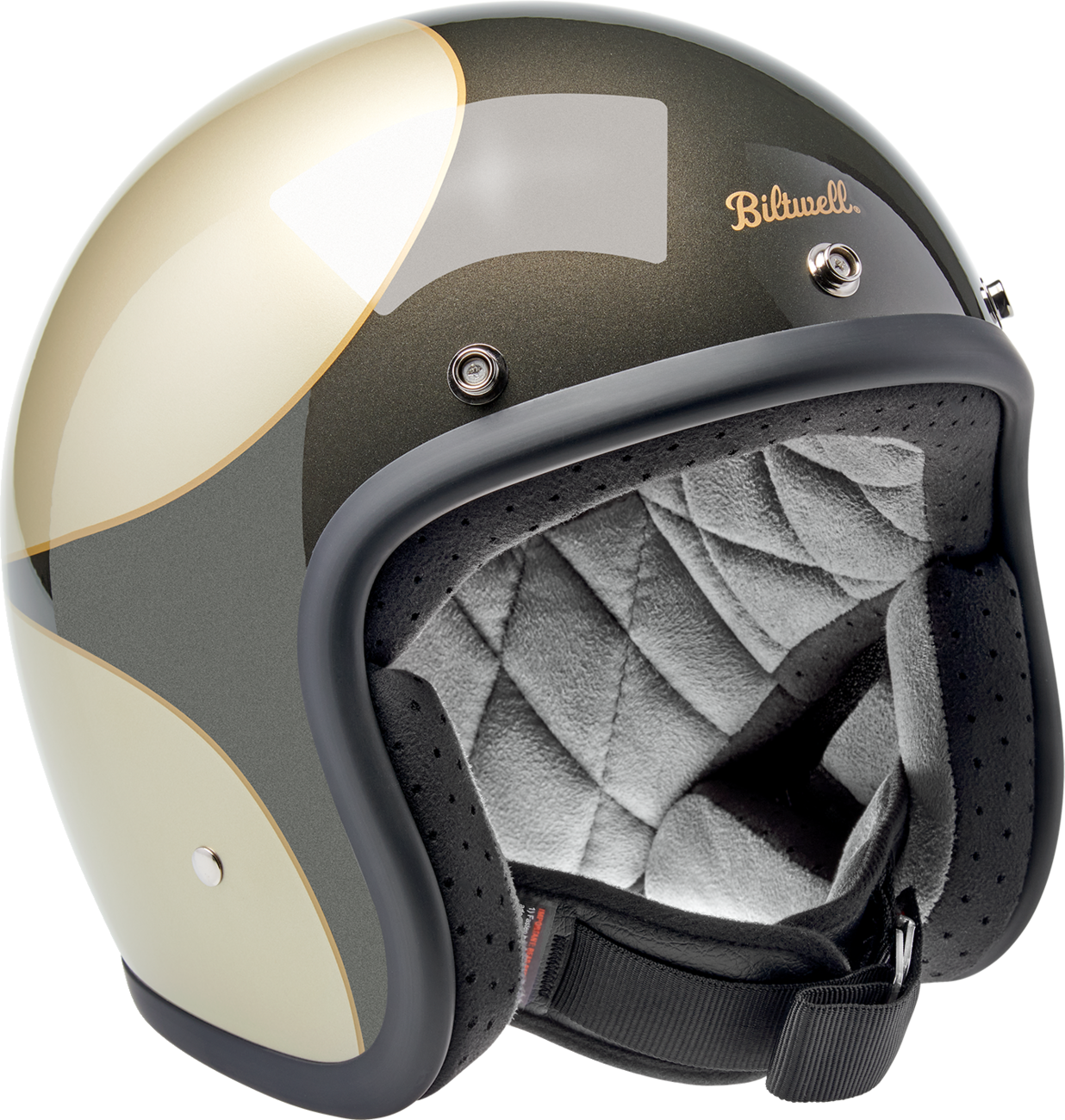 Biltwell Bonanza Metallic Charcoal/champagne Scallop Helmet