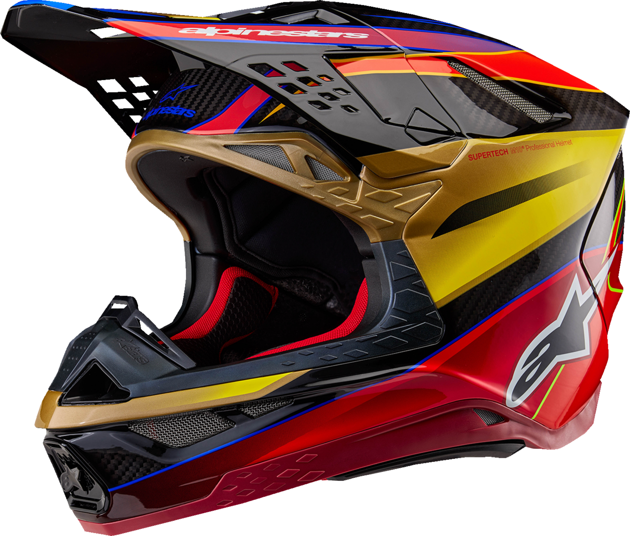 Alpinestars Supertech M10 Helmet - Era - MIPS® - Gloss Gold/Yellow/Rio Red