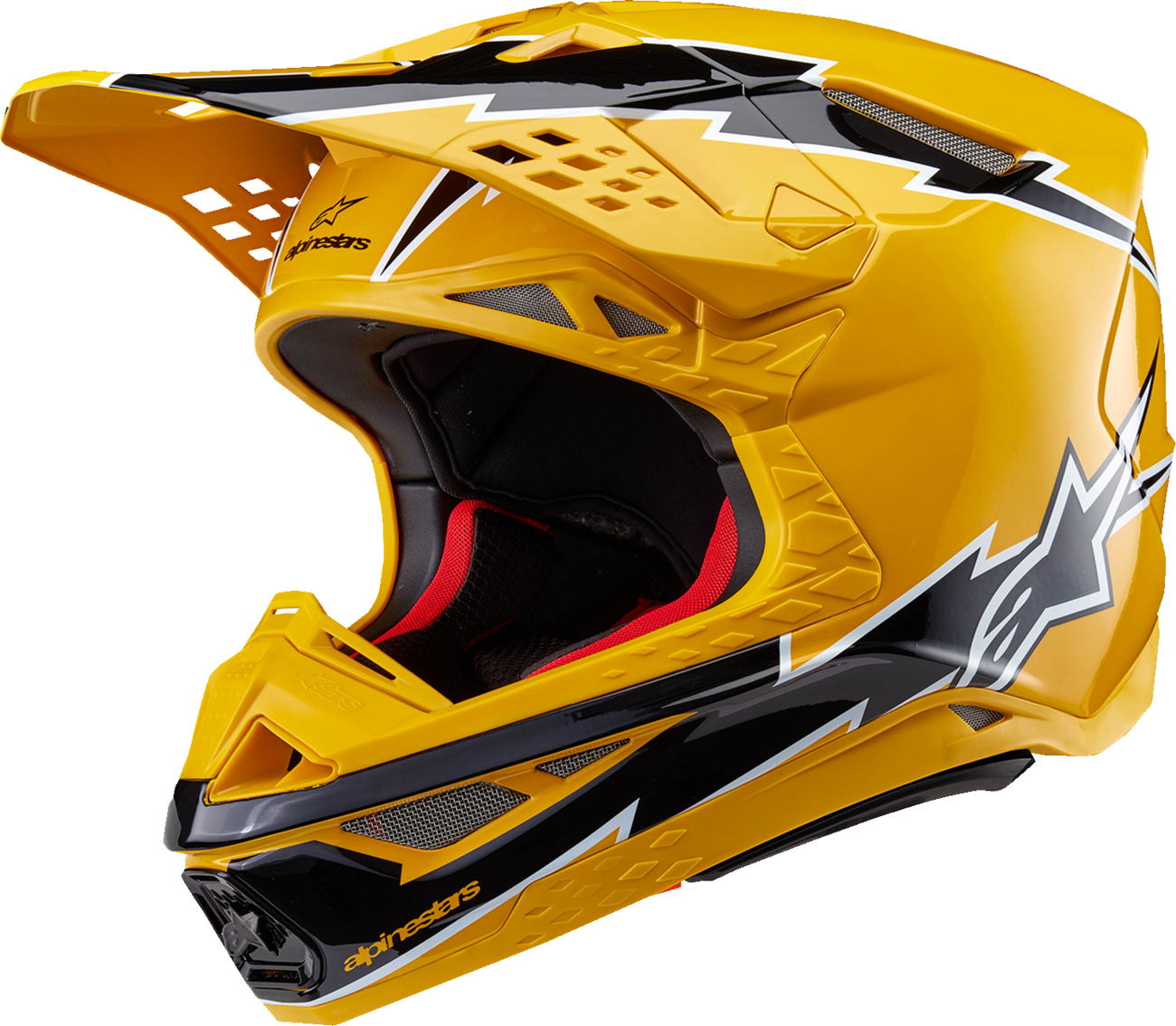 ALPINESTARS Supertech M10 Helmet - Ampress - MIPS® - Gloss Black/Yellow - Medium