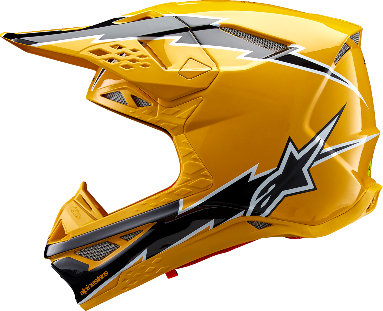 ALPINESTARS Supertech M10 Helmet - Ampress - MIPS® - Gloss Black/Yellow - Medium
