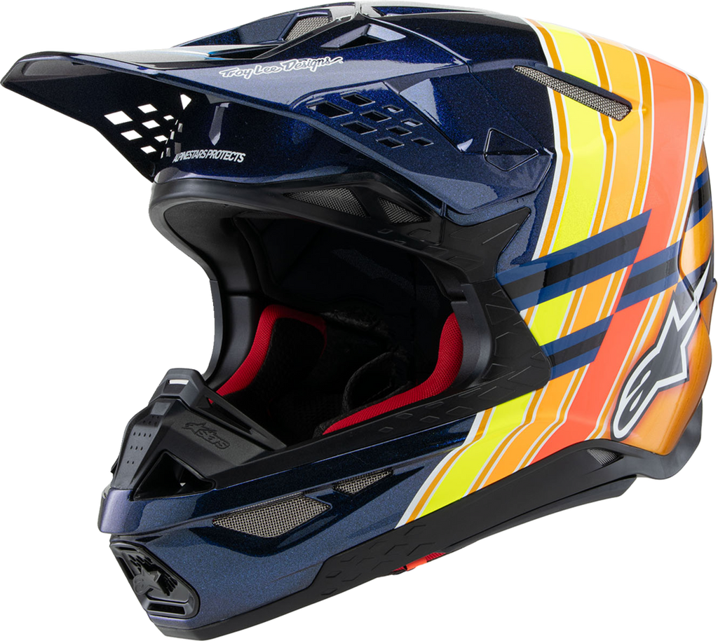 ALPINESTARS Supertech M10 Helmet - TLD Edition 25 - MIPS® - Gloss Dark Blue/Orange/Yellow/Fluo Red - XL