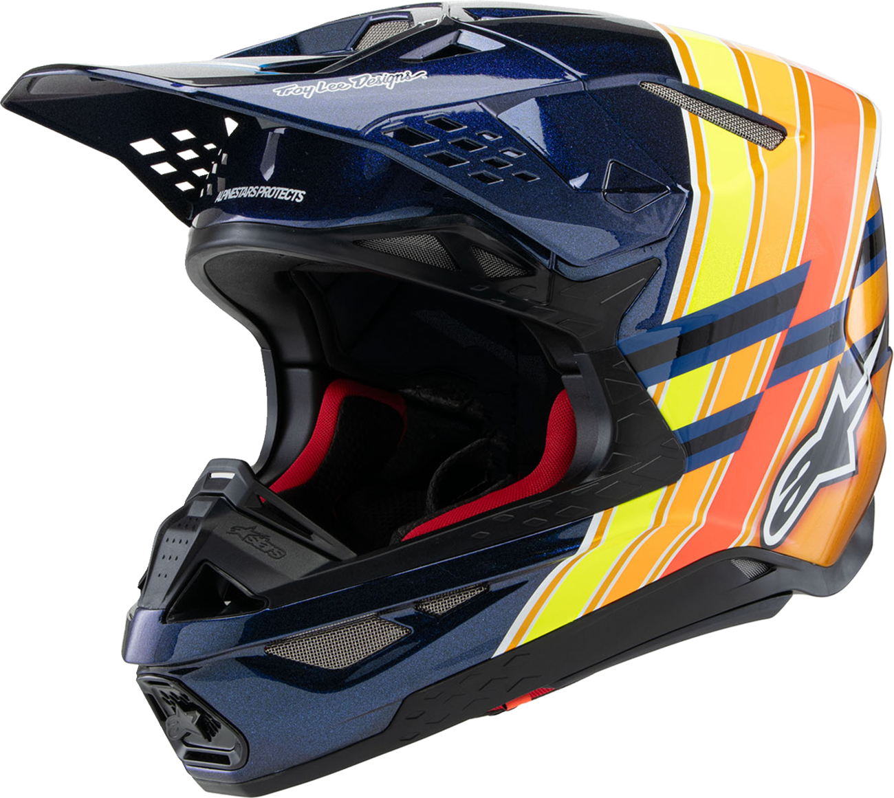 ALPINESTARS Supertech M10 Helmet - TLD Edition 25 - MIPS® - Gloss Dark Blue/Orange/Yellow/Fluo Red - XL