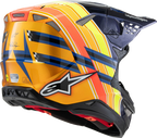 ALPINESTARS Supertech M10 Helmet - TLD Edition 25 - MIPS® - Gloss Dark Blue/Orange/Yellow/Fluo Red - XL