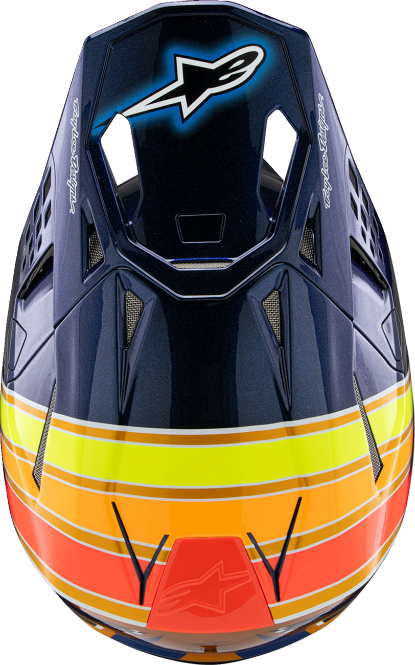 ALPINESTARS Supertech M10 Helmet - TLD Edition 25 - MIPS® - Gloss Dark Blue/Orange/Yellow/Fluo Red - XL