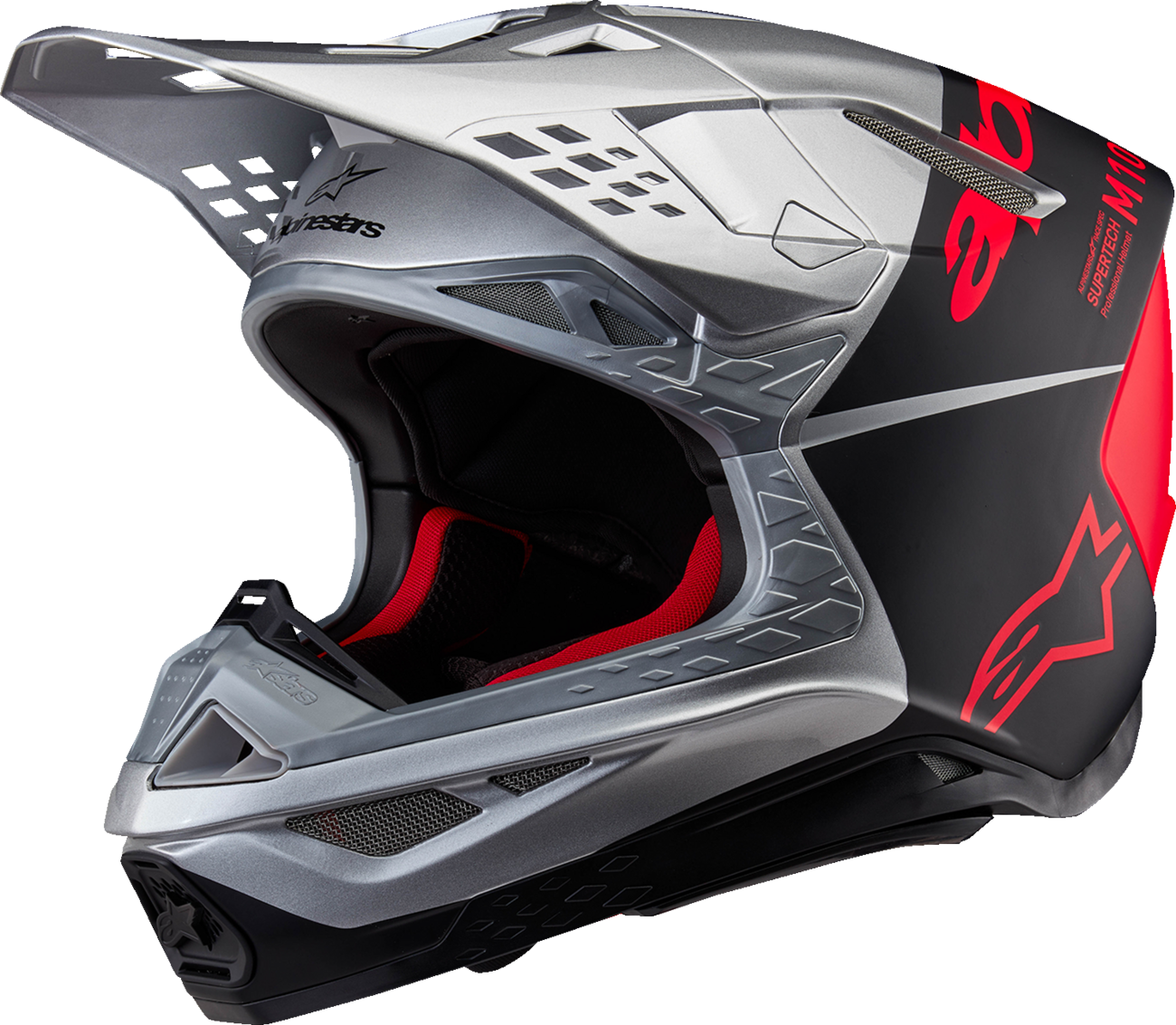 Alpinestars Supertech M10 Helmet - Flood - MIPS® - Gloss Silver/Black/Orange Fluo