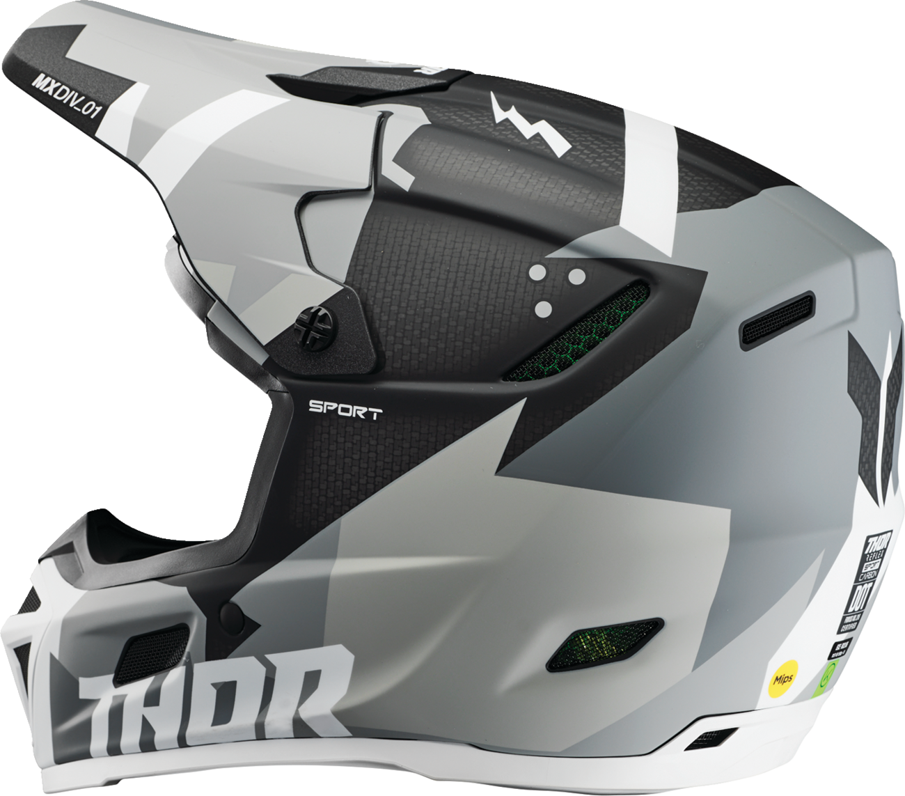 Thor Reflex Sport Carbon Brave Helmet - Gray/White