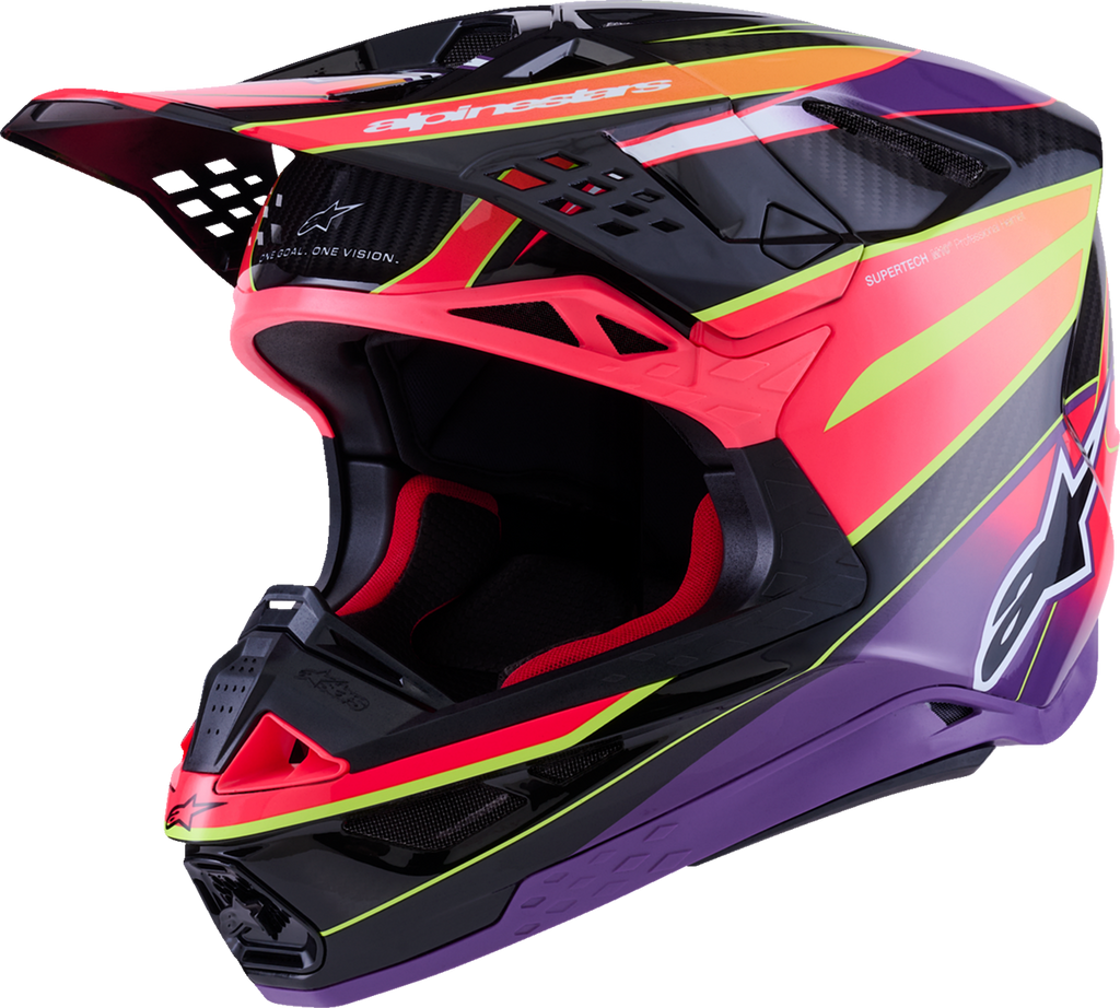 Alpinestars Supertech M10 Helmet - MIPS® - Era - Gloss Pink/Violet/Yellow Fluo
