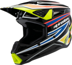 ALPINESTARS Youth SM3 Helmet - Wurx - Gloss Black/Yellow Fluo/Blue/Red - Small