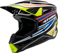ALPINESTARS Youth SM3 Helmet - Wurx - Gloss Black/Yellow Fluo/Blue/Red Medium