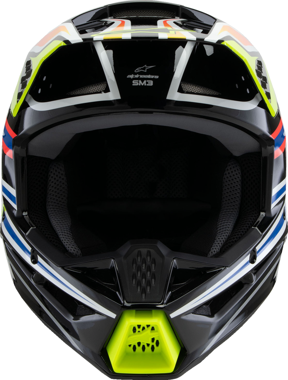 ALPINESTARS Youth SM3 Helmet - Wurx - Gloss Black/Yellow Fluo/Blue/Red Large
