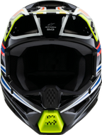 ALPINESTARS Youth SM3 Helmet - Wurx - Gloss Black/Yellow Fluo/Blue/Red Large