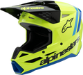 ALPINESTARS Youth SM3 Helmet - Radium - Gloss Yellow Fluo/Black/Blue - Large
