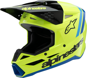 ALPINESTARS Youth SM3 Helmet - Radium - Gloss Yellow Fluo/Black/Blue - Large