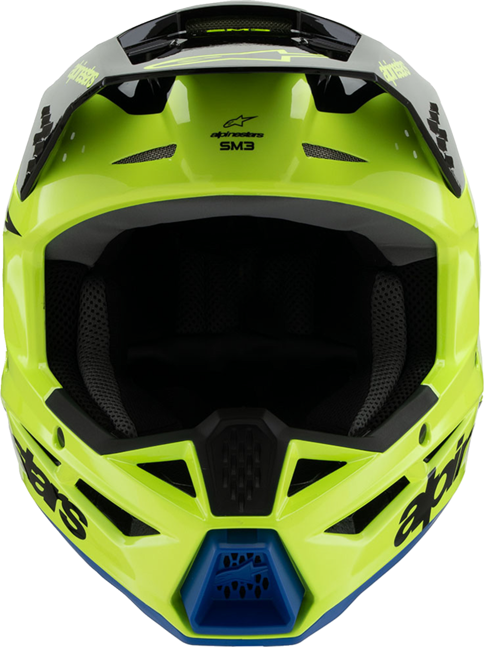 ALPINESTARS Youth SM3 Helmet - Radium - Gloss Yellow Fluo/Black/Blue - Large
