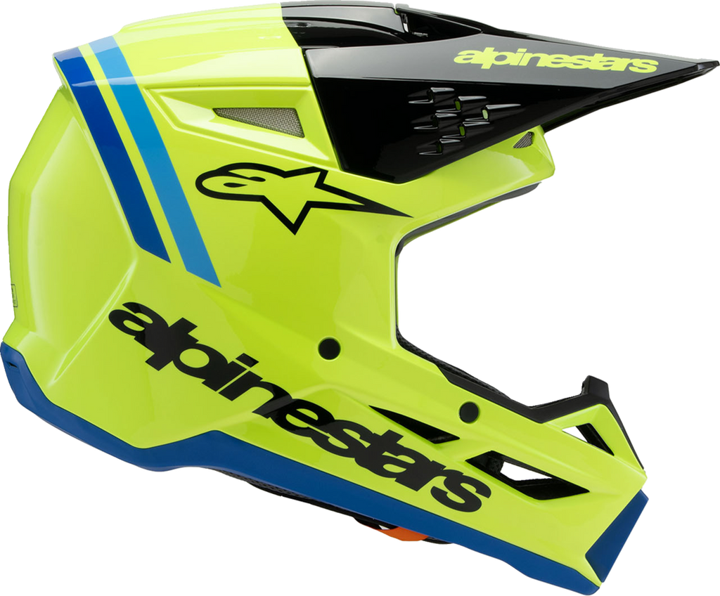ALPINESTARS Youth SM3 Helmet - Radium - Gloss Yellow Fluo/Black/Blue - Large