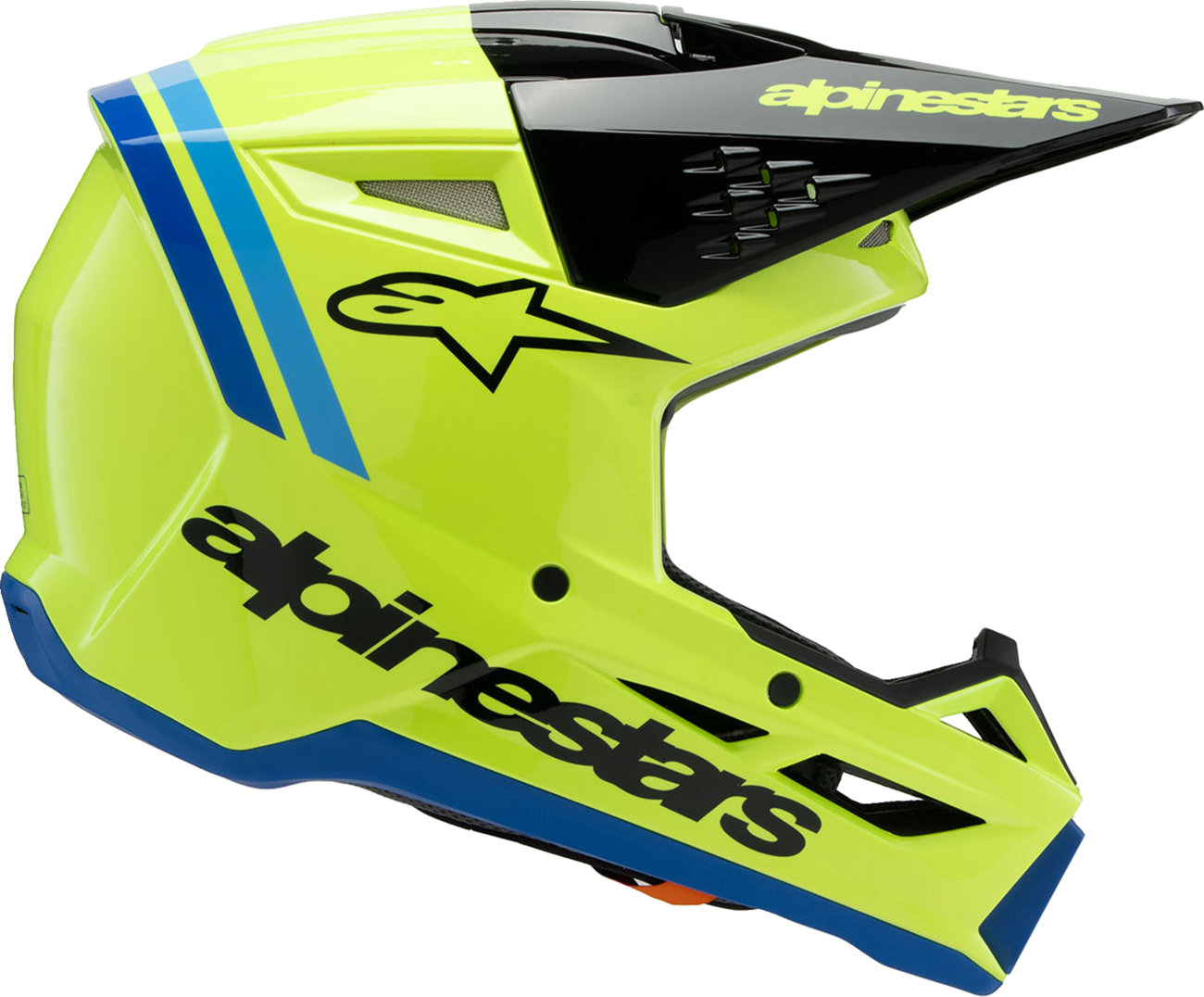 ALPINESTARS Youth SM3 Helmet - Radium - Gloss Yellow Fluo/Black/Blue - Large