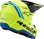 ALPINESTARS Youth SM3 Helmet - Radium - Gloss Yellow Fluo/Black/Blue - Large