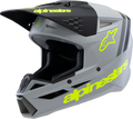 ALPINESTARS Youth SM3 Helmet - Radium - Matte Gray/Black/Yellow Fluo - Small