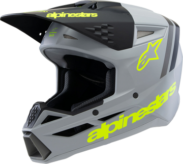 ALPINESTARS Youth SM3 Helmet - Radium - Matte Gray/Black/Yellow Fluo - Small