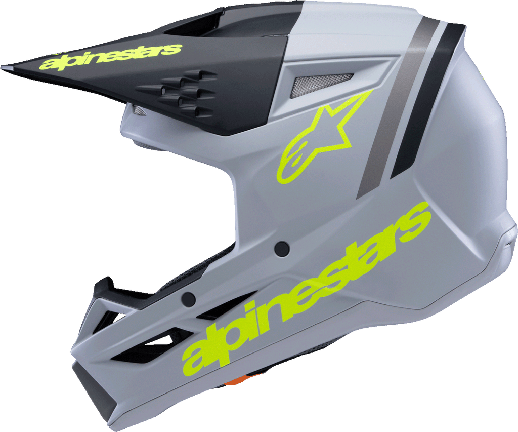 ALPINESTARS Youth SM3 Helmet - Radium - Matte Gray/Black/Yellow Fluo - Small
