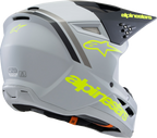 ALPINESTARS Youth SM3 Helmet - Radium - Matte Gray/Black/Yellow Fluo - Small