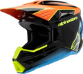 ALPINESTARS Youth SM3 Helmet - Fray - Gloss Black/Orange/Yellow Fluo - Small