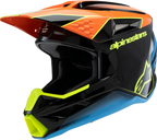 ALPINESTARS Youth SM3 Helmet - Fray - Gloss Black/Orange/Yellow Fluo - Small