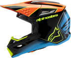 ALPINESTARS Youth SM3 Helmet - Fray - Gloss Black/Orange/Yellow Fluo - Small