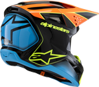 ALPINESTARS Youth SM3 Helmet - Fray - Gloss Black/Orange/Yellow Fluo - Small