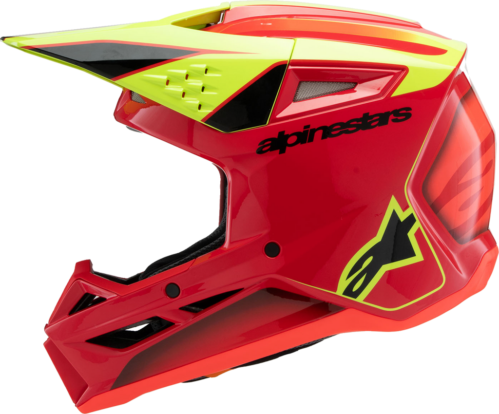 ALPINESTARS Youth SM3 Helmet - Fray - Gloss Red/Yellow Fluo/Black - Small