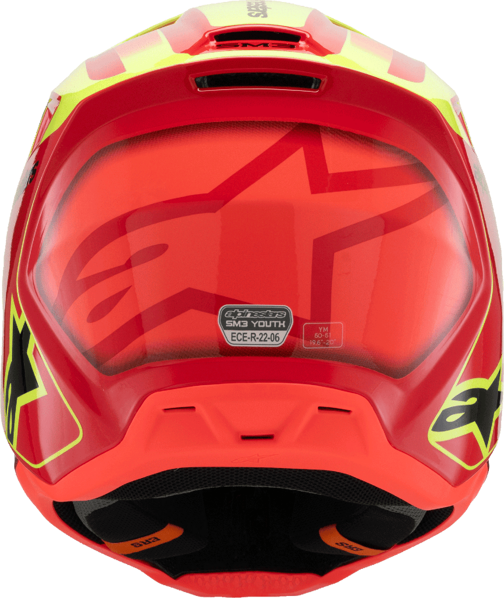 ALPINESTARS Youth SM3 Helmet - Fray - Gloss Red/Yellow Fluo/Black - Small