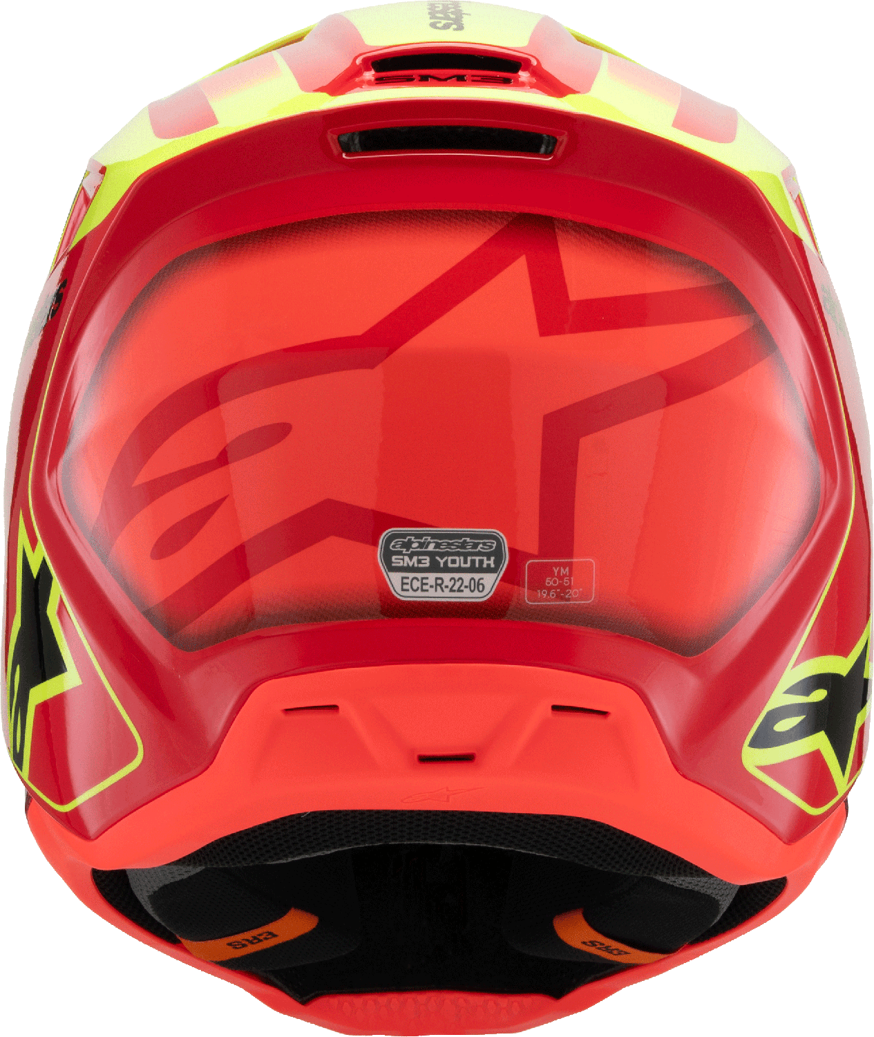 ALPINESTARS Youth SM3 Helmet - Fray - Gloss Red/Yellow Fluo/Black - Small