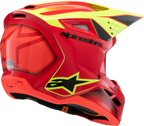 ALPINESTARS Youth SM3 Helmet - Fray - Gloss Red/Yellow Fluo/Black - Small