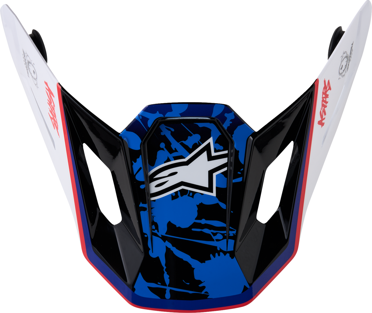ALPINESTARS SM7 Visor - Blaster - ECE 22.06 - White/Blue/Red