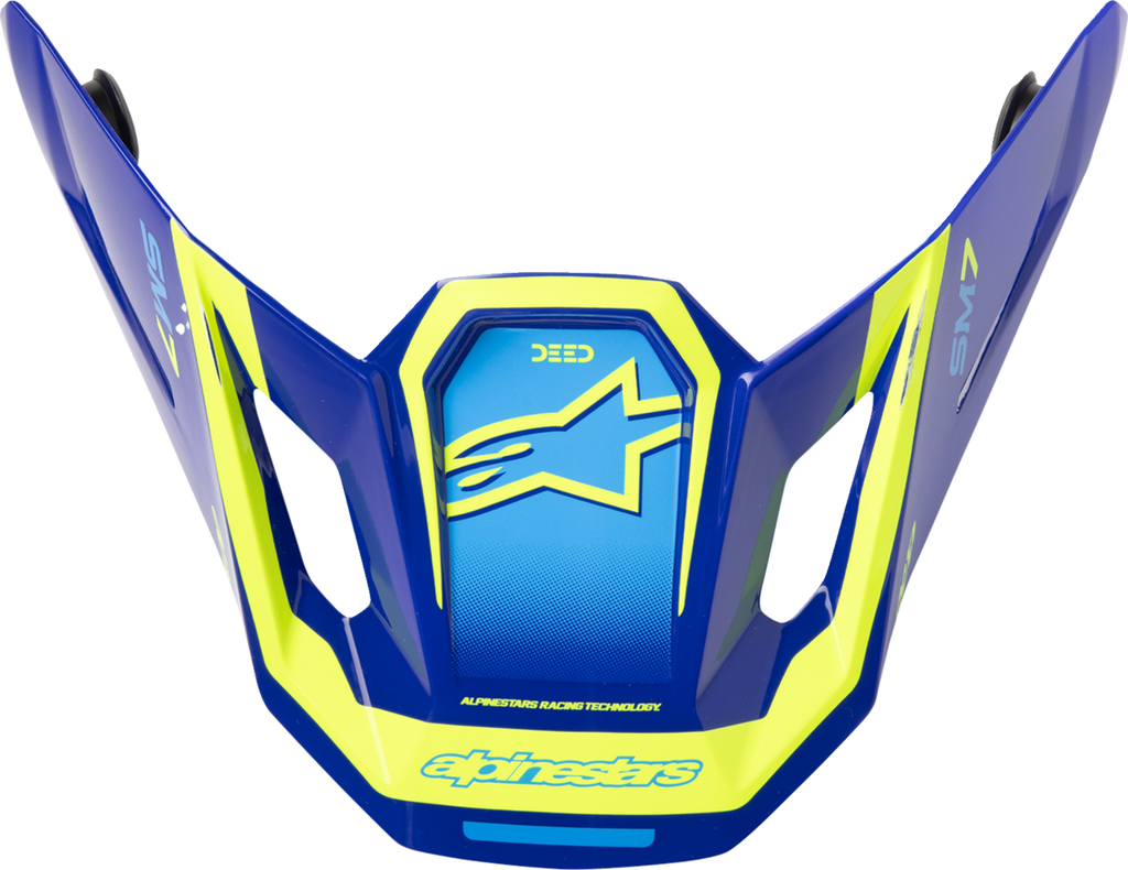 ALPINESTARS SM7 Visor - Deed - ECE 22.06 - Blue/Yellow Fluo