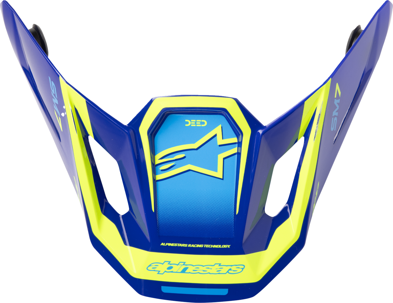 ALPINESTARS SM7 Visor - Deed - ECE 22.06 - Blue/Yellow Fluo