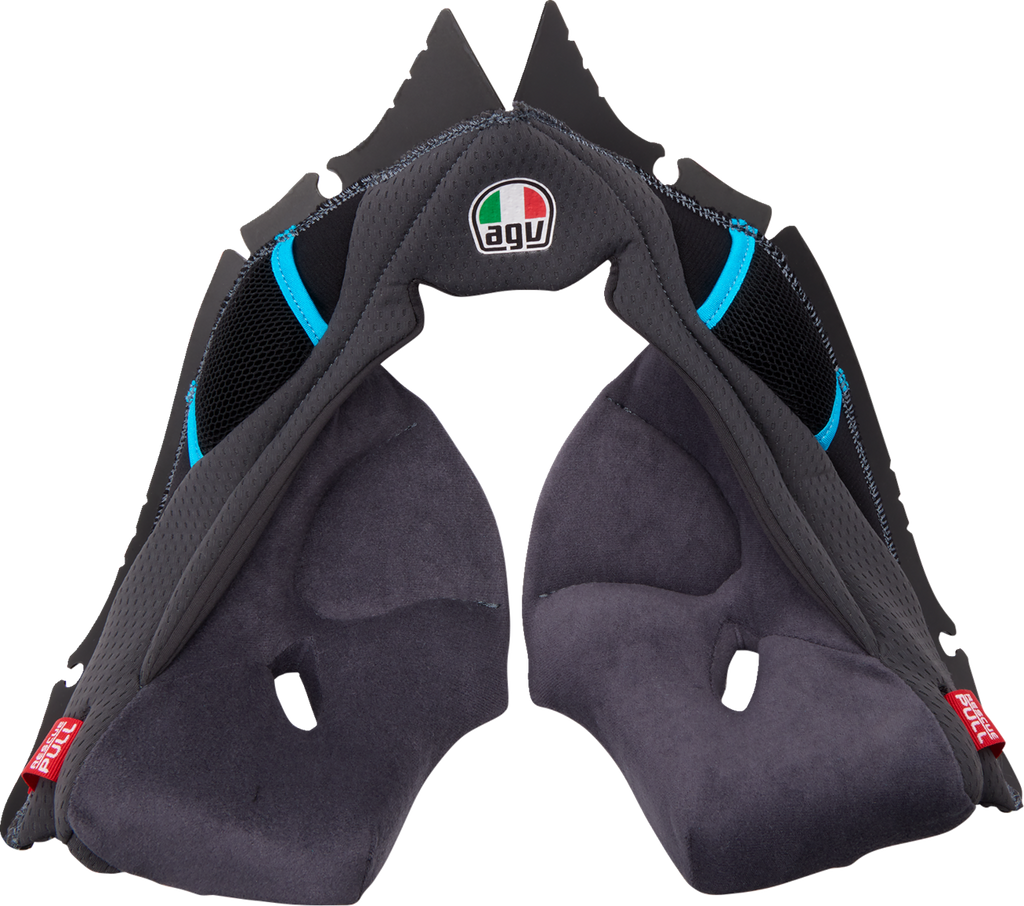 AGV Pista GP RR Cheek Pads - Gray/Cyan