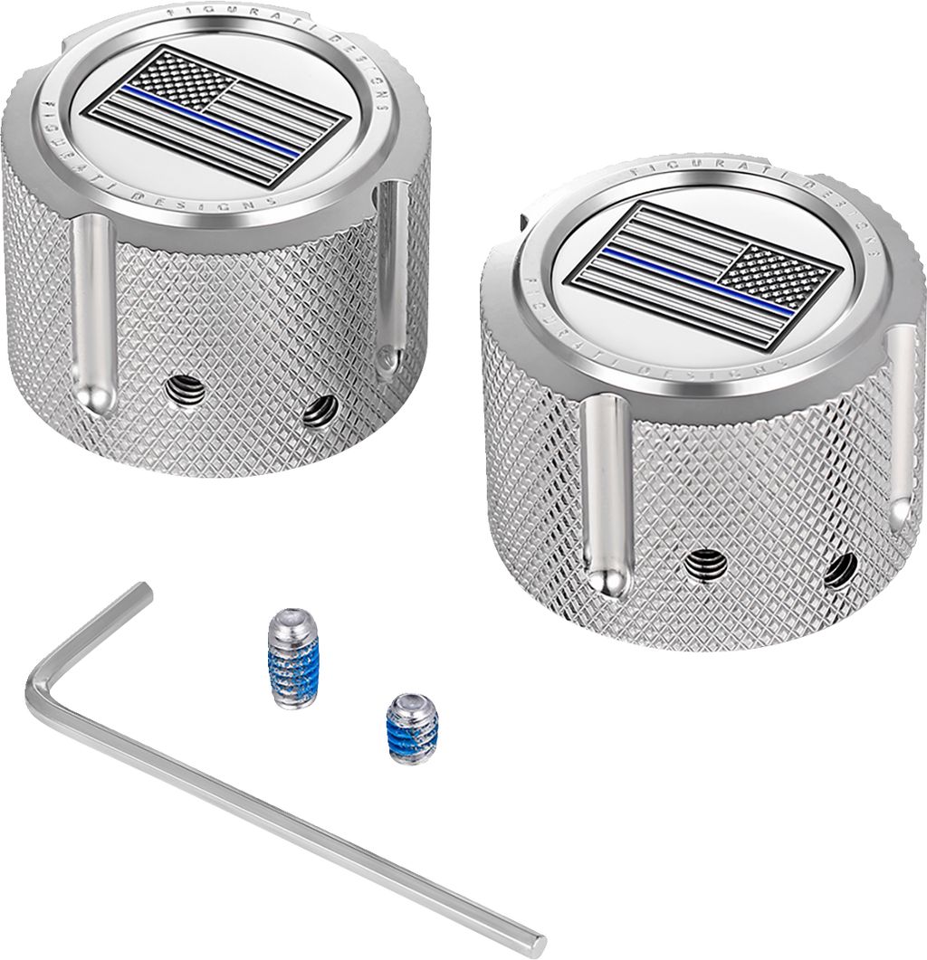 Figurati Designs Cover Axle Front Am - Blue Stainless Steel