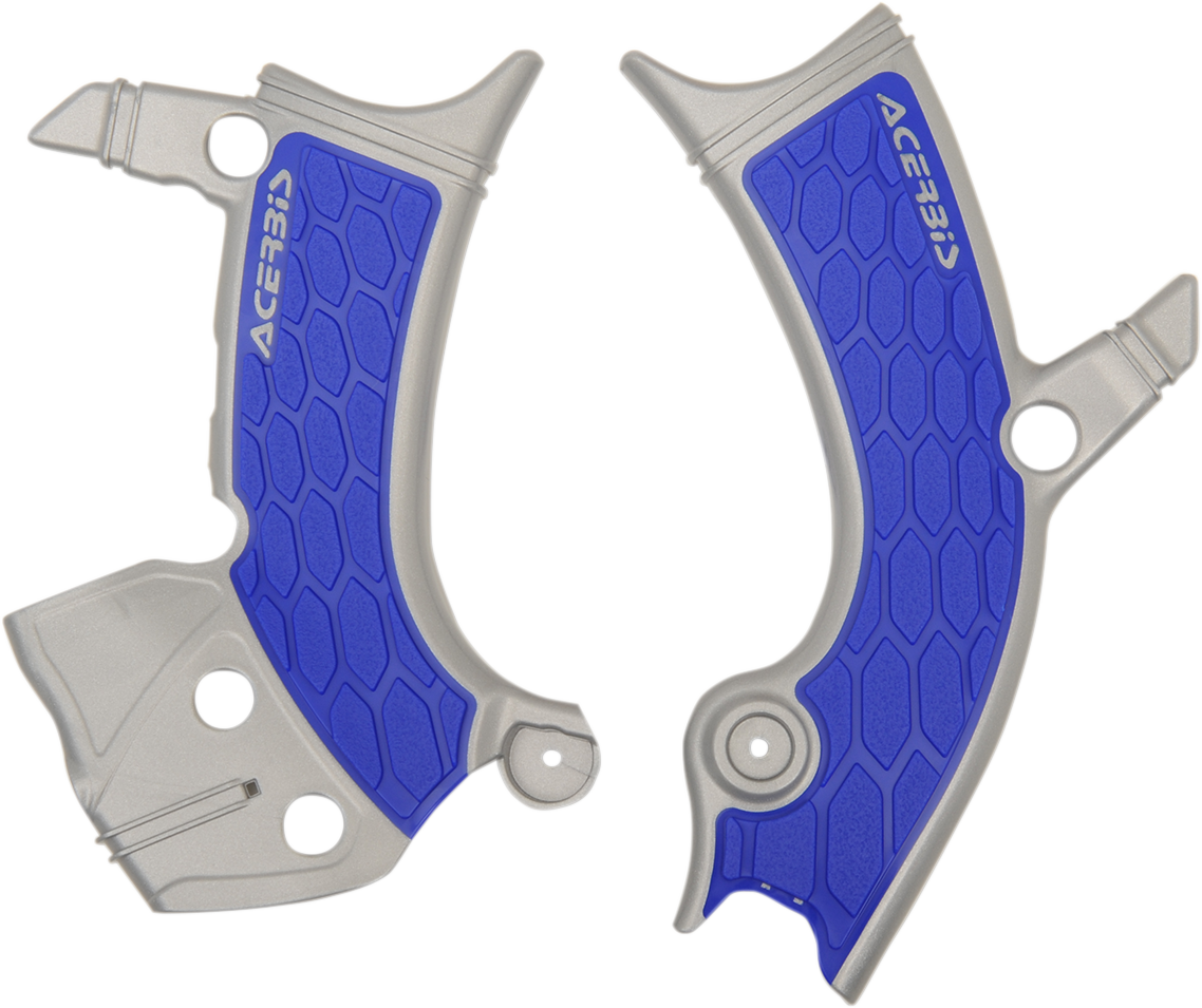 X-Grip Frame Guards - Silver/Blue - Yamaha (1)