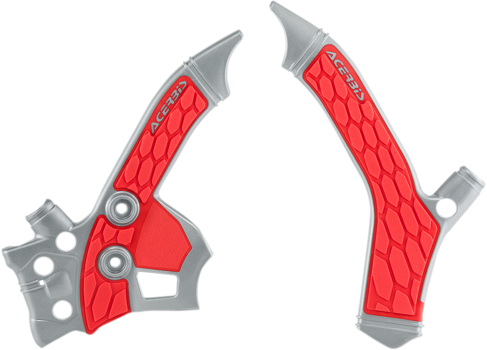 X-Grip Frame Guards - Silver/Red - CRF250L (1)