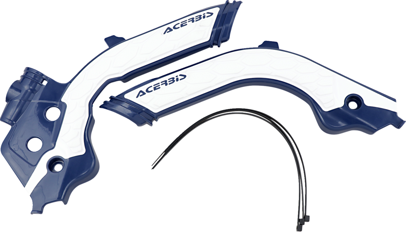 X-Grip Frame Guards - Blue/White - Gas Gas | Husqvarna (1)