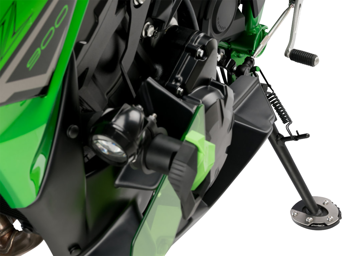 PUIG HI-TECH PARTS Kickstand Pad Extension - Kawasaki - Ninja/Versys/Z
