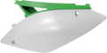 Side Panels - White/Green - Kawasaki - KX '09-'12 (1)