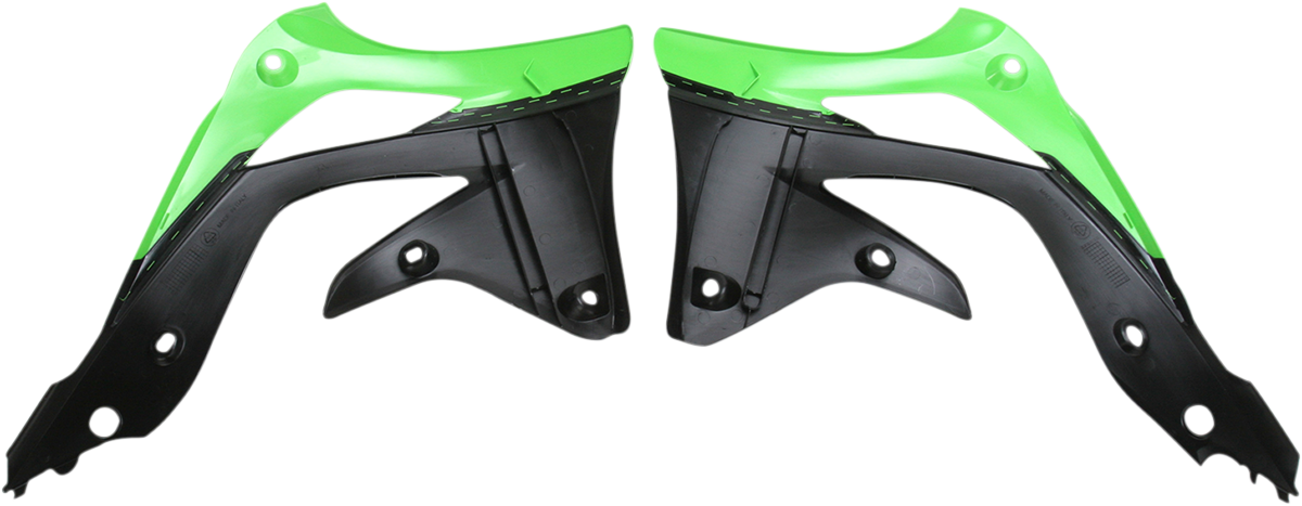 Radiator Shrouds - Green/Black - Kawasaki - KX '12-'15 (1)