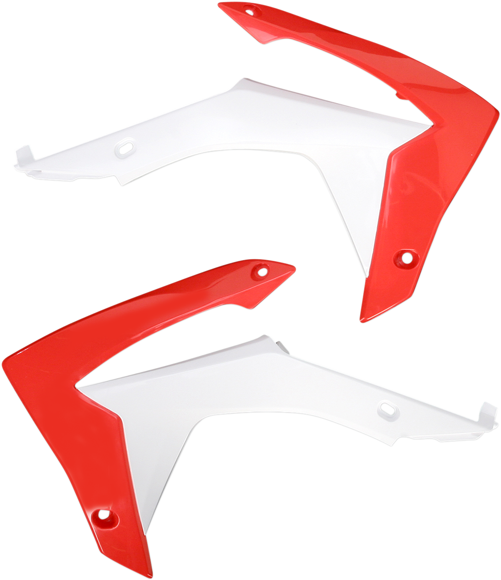 Radiator Shrouds - White/Red - Honda - CRF '13-'17 (1)