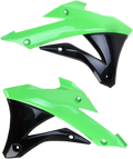 Radiator Shrouds - Green/Black - Kawasaki - KX '14-'21 (1)