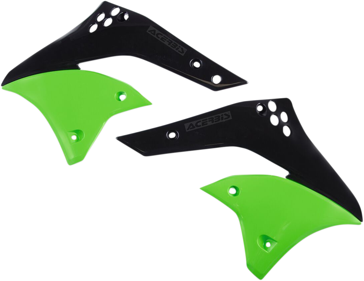 Radiator Shrouds - Black/Green OEM '06 - Kawasaki - KX '06-'08 (1)