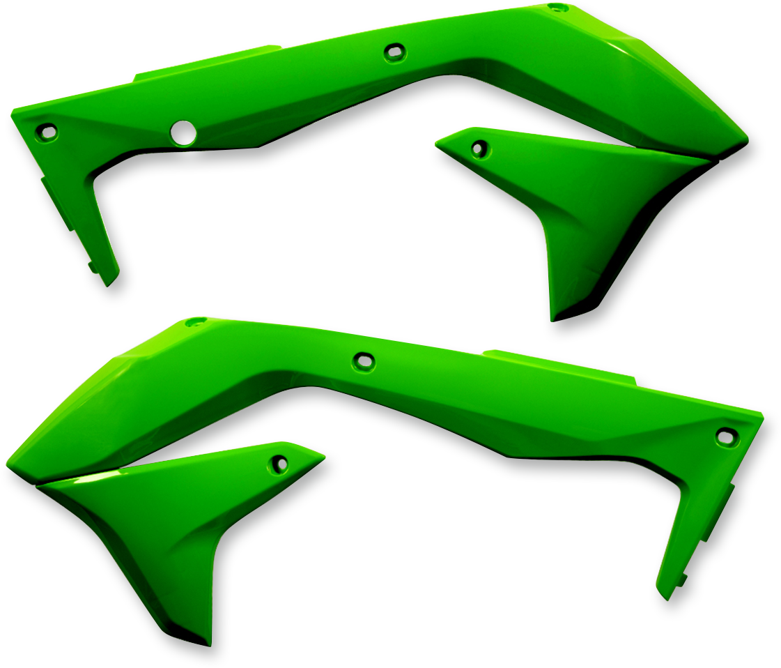 Radiator Shrouds - Green - Kawasaki - '16-'18 (1)
