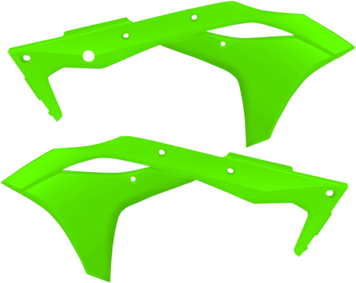 Radiator Shrouds - Fluorescent Green - Kawasaki - KX '17-'18 (1)